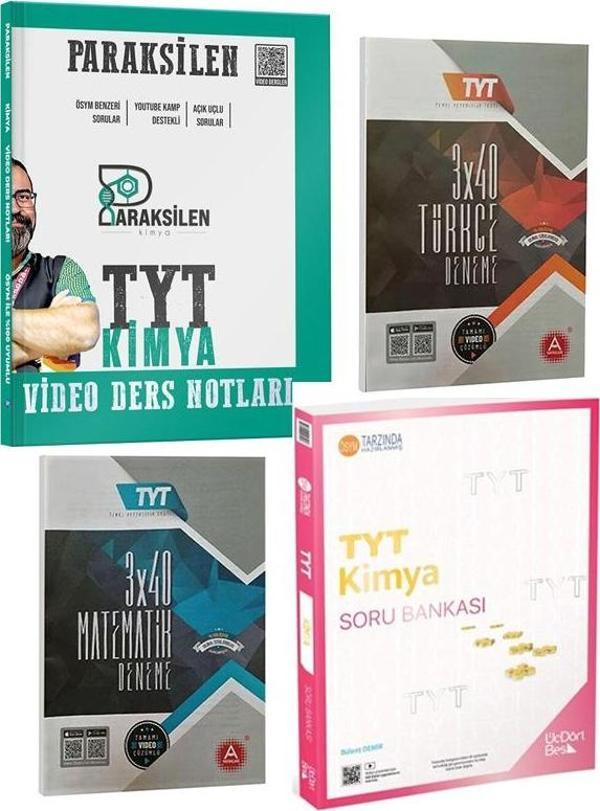 A Yayınları Türkçe Matematik Deneme ve 345 TYT Kimya Soru ile Paraksilen TYT Kimya Ders Notları Set - A Yayınları - Image 1