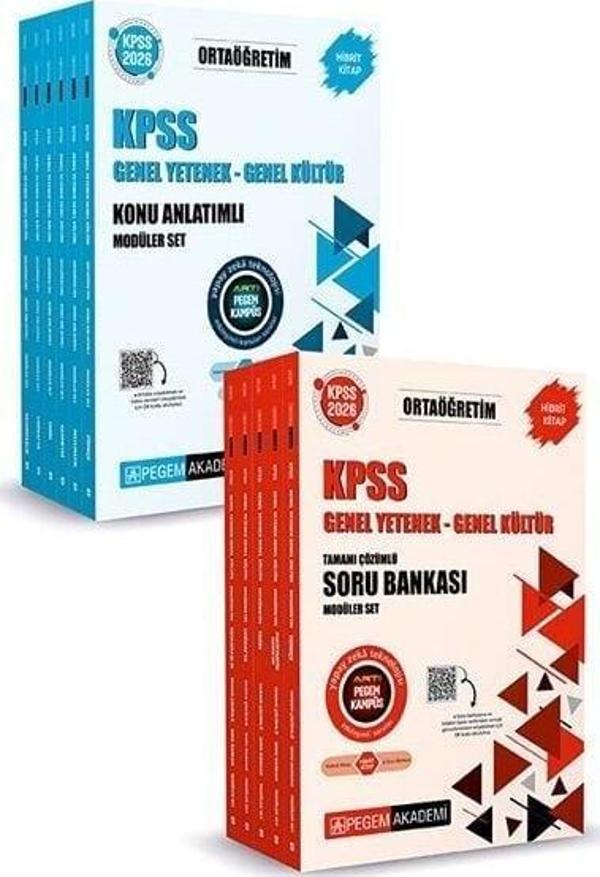 Pegem 2026 KPSS Lise Ortaögretim Konu + Soru Bankası Modüler 2 li Set Pegem Akademi Yayınları - Pegem Akademi Yayıncılık - Image 1