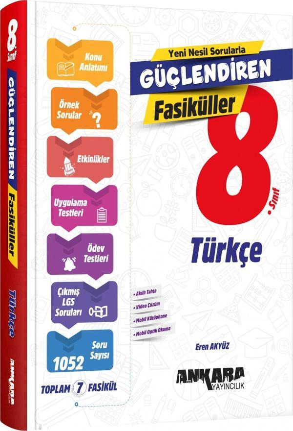 Ankara 8. Sınıf Türkçe Güçlendiren Fasiküller Ankara Yayınları - Ankara Yayıncılık - Image 1