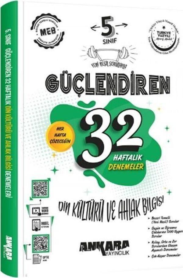 Ankara Yayıncılık 5. Sınıf Din Kültürü ve Ahlak Bilgisi Güçlendiren 32 Haftalık Denemeleri - Ankara Yayıncılık - Image 1
