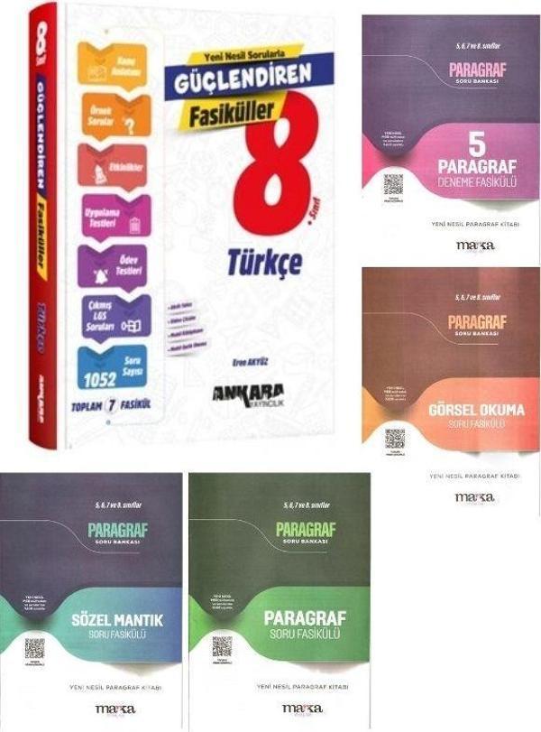 Marka Yayınları LGS Paragraf 4lü Fasikül ve Ankara LGS Türkçe Güçlendiren Fasikül Seti - Ankara Yayıncılık - Image 1
