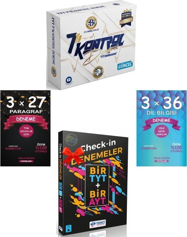 Bilgi Sarmal TYT Kontrol 7 Deneme + Anla Kazan Denemeler + Yanıt 1 TYT 1 AYT Deneme 4 lü Set - Anla Kazan Yayınları - Image 1
