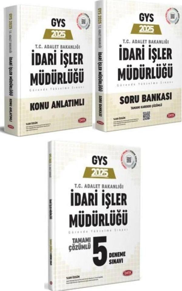 Data 2025 Adalet Bakanlığı İdari İşler Müdürlüğü GYS Konu + Soru + Deneme 3 lü Set - Data Yayınları - Image 1