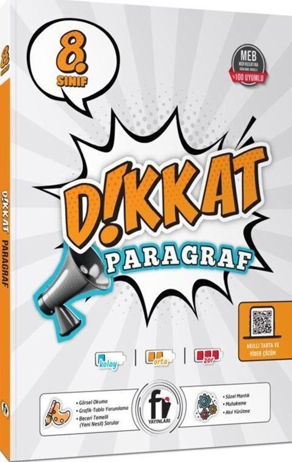 Fi Yayınları 8. Sınıf Dikkat Paragraf Soru Bankası - Fi Yayınları - Image 1