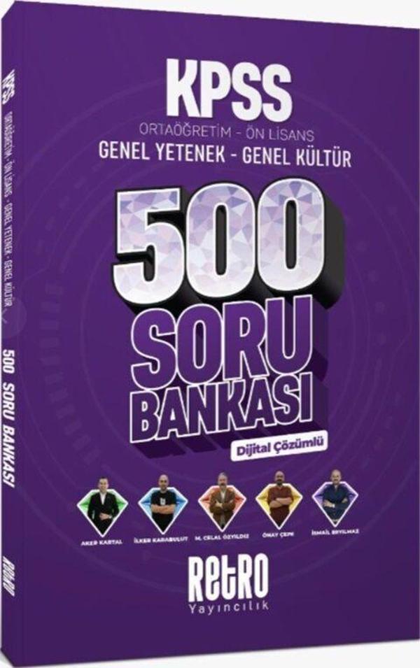 Retro KPSS Lise Ortaöğretim Ön Lisans 500 Soru Bankası Dijital Çözümlü Retro Yayıncılık - Retro Yayıncılık - Image 1