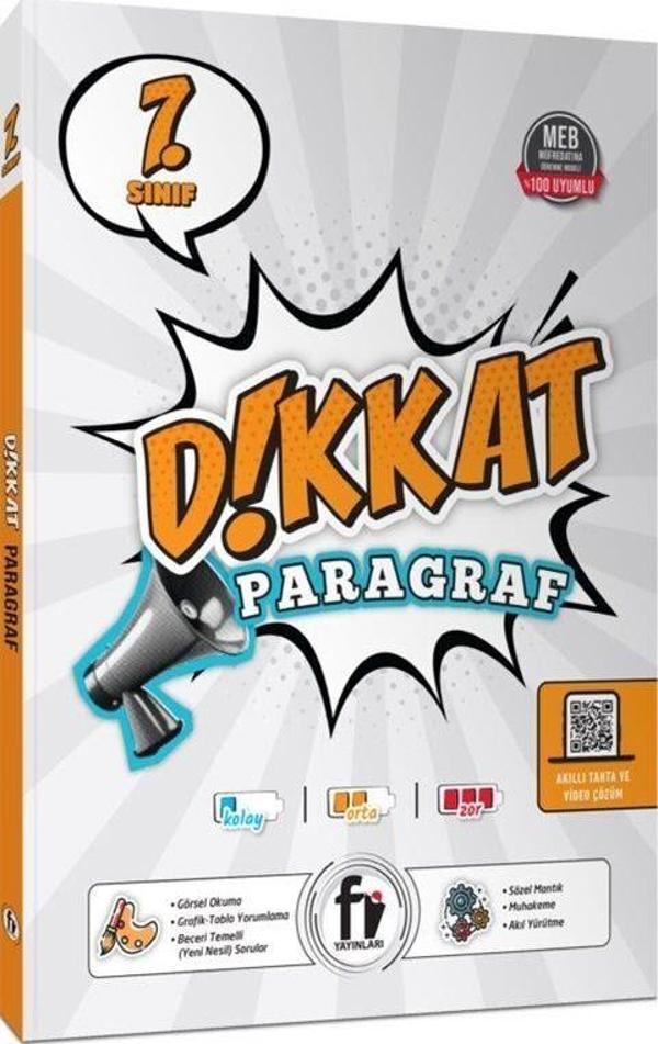 Fi Yayınları 7. Sınıf Dikkat Paragraf Soru Bankası - Fi Yayınları - Image 1