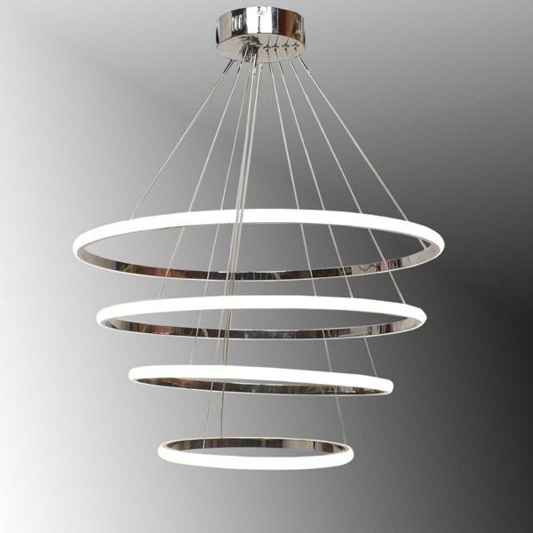 TT Aydınlatma Tt300-4 Kr Halka 4 Lü Krom Kaplama ( 3 Renk Modüllü ) Led Avize - Image 1