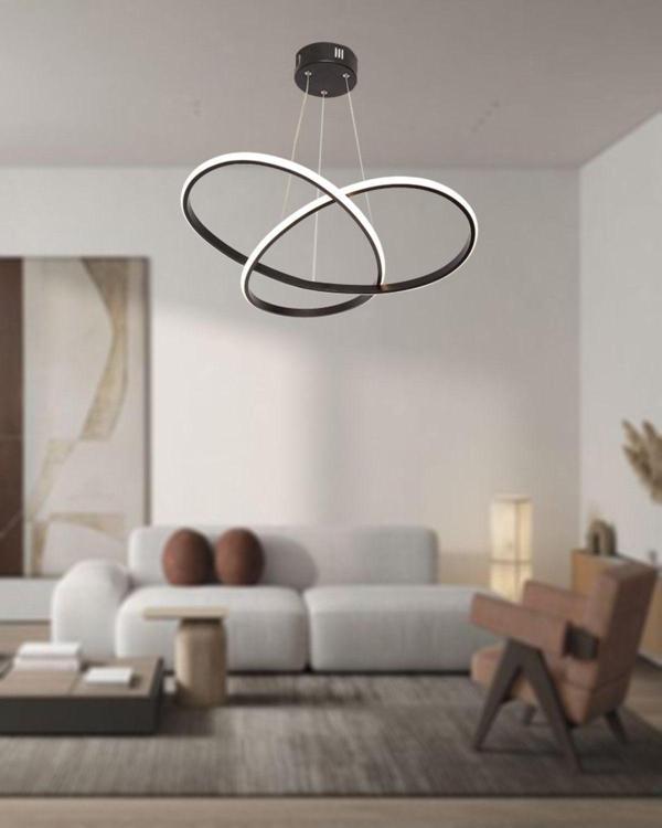 TT Aydınlatma Tt310-Sy Trio Modeli Mat Siyah ( Beyaz Işık ) Led Avize - Image 1