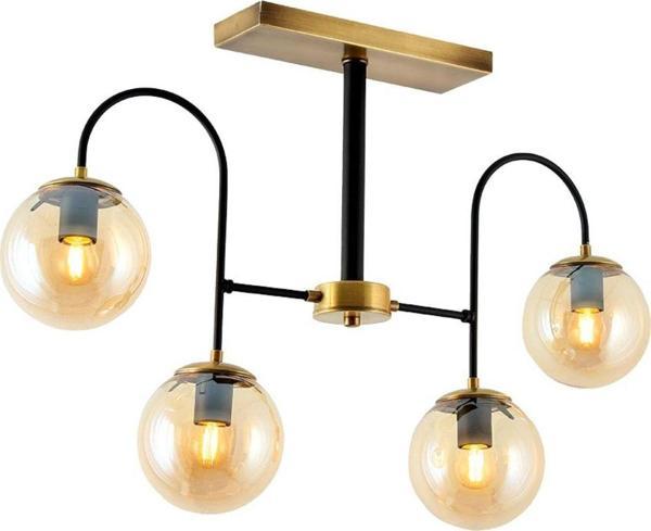 TT Aydınlatma Tt011-4 Esk Eskitme Rengi Kaplama 4 Lü Bal Camlı Lüks Avize - Image 1