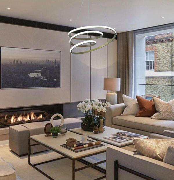 TT Aydınlatma Tt301-Esk Yay Modeli Eskitme Boyalı ( 3 Renk Led ) Led Avize - Image 1