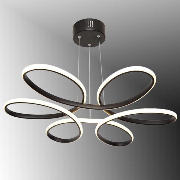 TT Aydınlatma Tt313-Sy Papatya Modeli Mat Siyah ( 3 Renk Işık Modüllü ) Led Avize - Image 1