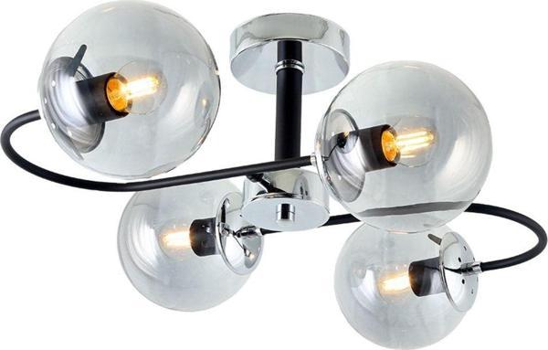 TT Aydınlatma Tt012-4 Kr Krom Rengi Kaplama 4 Lü Füme Camlı Lüks Avize - Image 1