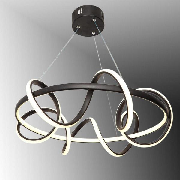 TT Aydınlatma Tt314-Sy Büyük Sarmal Modeli Mat Siyah ( 3 Renk Işık Modüllü ) Led Avize - Image 1