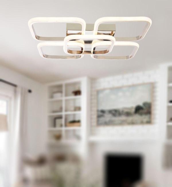 TT Aydınlatma Tt302-4+1-Fsr Kare ( Beyaz Işık ) Fransız Sarı Kaplama 5 Li Led Avize - Image 1