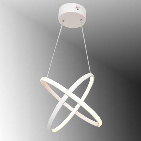 TT Aydınlatma Tt315-By 2Halka Modeli Mat Beyaz ( Sarı Işık ) Led Avize - Image 1