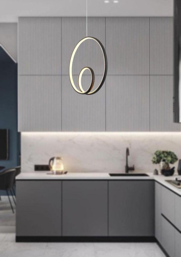 TT Aydınlatma Tt004-Sy Göz Modeli ( Beyaz Işık Led ) Mat Siyah Led Avize - Image 1