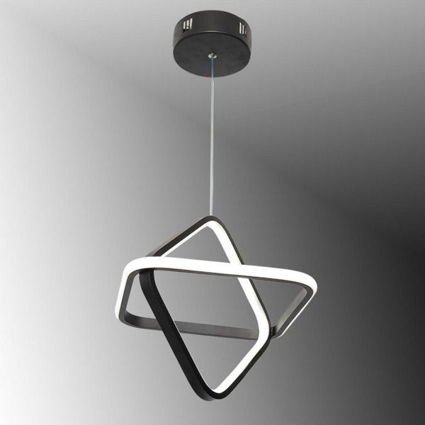 TT Aydınlatma Tt316-Sy 2Kare Modeli Mat Siyah ( Sarı Işık ) Led Avize - Image 1