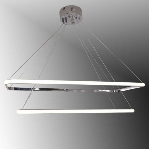TT Aydınlatma Tt400-2 Kr Dikdörtgen ( Gün Işığı ) 2 Li Krom Kaplama Led Avize - Image 1