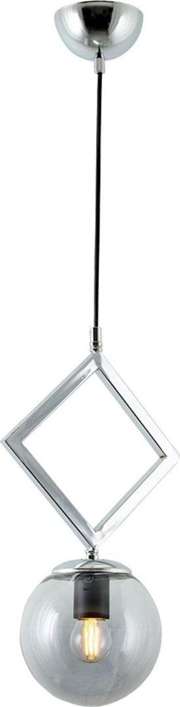 TT Aydınlatma Tt015-1 Kr Krom Kaplama Füme Camlı Tekli Avize - Image 1