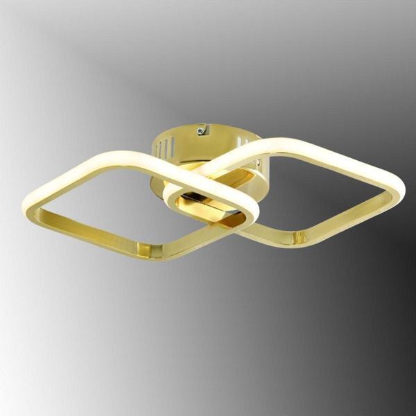 TT Aydınlatma Tt405-2-Sr Sarı Kaplama 2 Li Kare ( Gün Işığı ) Led Avize - Image 1