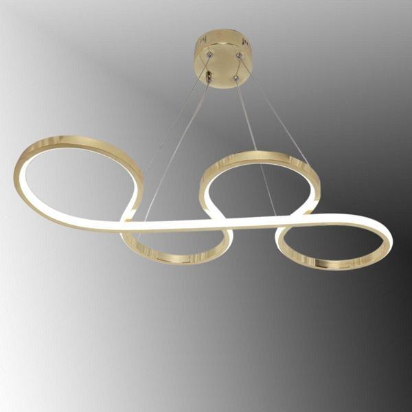 TT Aydınlatma Tt025-Fsr Yılan Modeli Fransız Sarı Kaplama ( Beyaz Işık ) Led Avize - Image 1