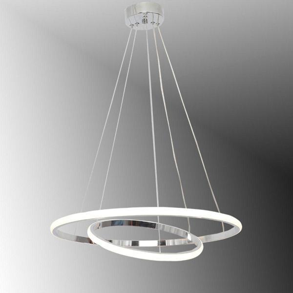 TT Aydınlatma Tt300-2 Kr Halka 2 Li Krom ( Sarı Işık ) Led Avize - Image 1