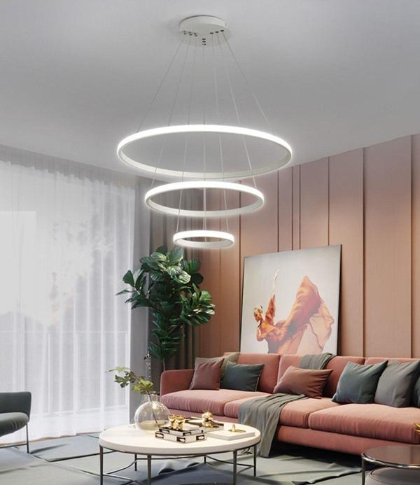 TT Aydınlatma Tt300-3 By Halka 3 Lü Mat Beyaz ( 3 Renk Modüllü ) Led Avize - Image 1