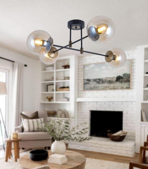 TT Aydınlatma Tt028-4 Sy-Esk Mat Siyah - Eskitme 4 Lü Lüks Avize - Image 1