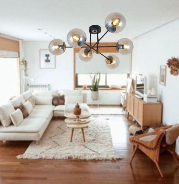 TT Aydınlatma Tt028-6 Sy-Esk Mat Siyah - Eskitme 6 Lı Lüks Avize - Image 1