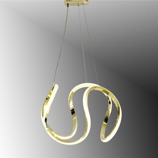 TT Aydınlatma Tt306-35-Sr ( Sarı Işık ) Kavis Modeli Sarı Kaplama Led Avize - Image 1