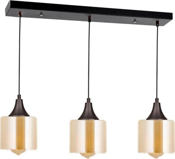TT Aydınlatma Tt029-3S-Sy-Bal Mat Siyah - Bal 3 Lü Sıralı Avize - Image 1
