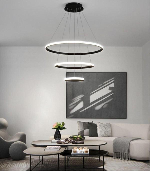 TT Aydınlatma Tt300-3 Sy Halka 3 Lü Mat Siyah ( Sarı Işık ) Led Avize - Image 1
