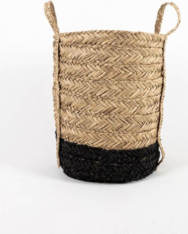 Wisha Natural Doğal Hasır Sepet Saksılık - El Yapımı, Dekoratif Ve Şık 30X40Cm - Image 1