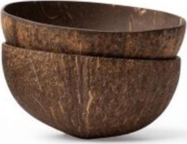 Wisha Natural El Yapımı 2 Parça Natural Hindistan Cevizi Kase Seti - Image 1