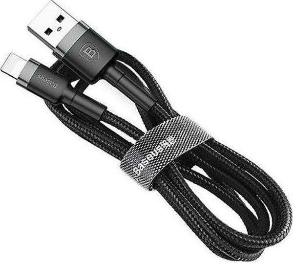 Baseus Lightning 1 Metre Kevlar Kablo Siyah/Gri - Image 1