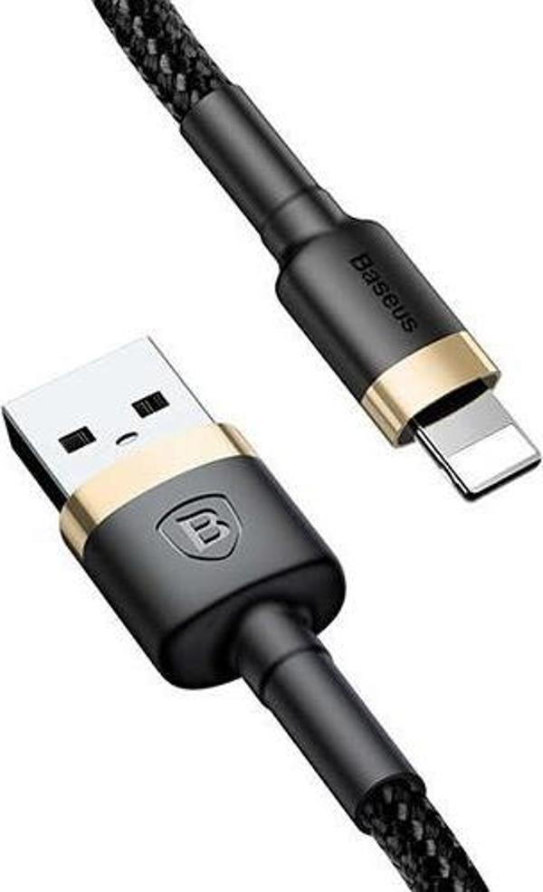 Baseus Lightning 1 Metre Kevlar Kablo Siyah-Altın - Image 1
