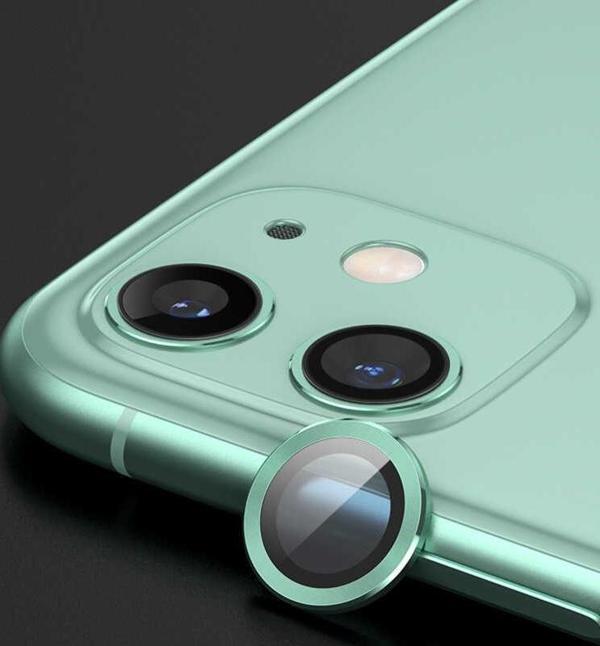 Zore iPhone 12 Mini ile Uyumlu Kamera Lens Koruyucu Yeşil - Image 1