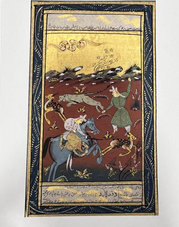 Asil Avcıların Av Macerası Adlı El Yapımı Minyatür Resim 20,5x12,5 cm - Image 1