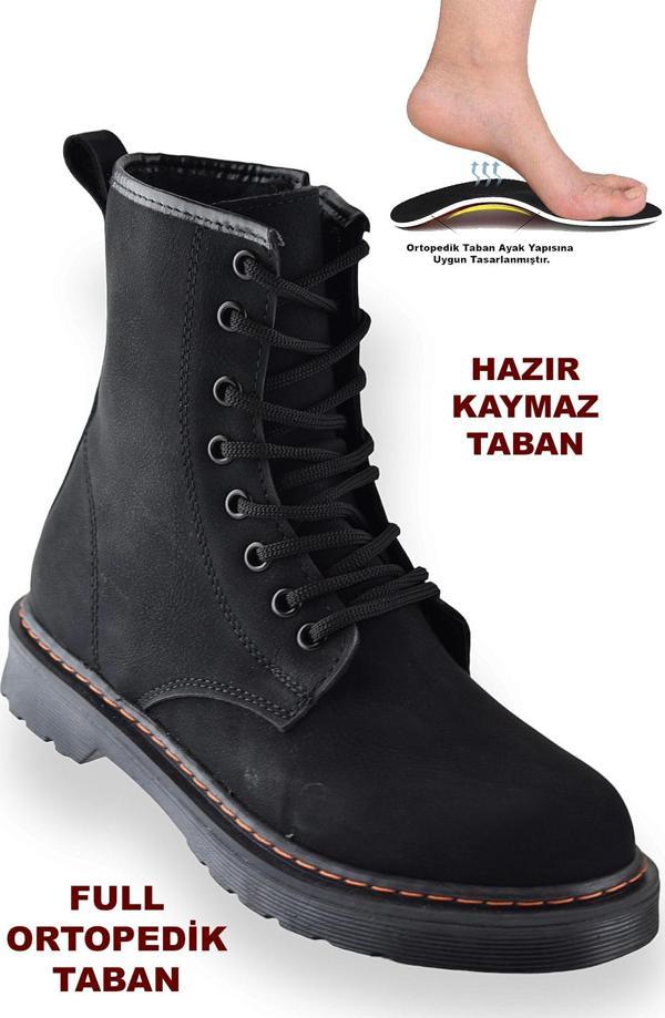 755 Günlük Bağcıklı Fermuarlı Kadın Bot Ayakkabı Postal Bayan Bot - Image 1