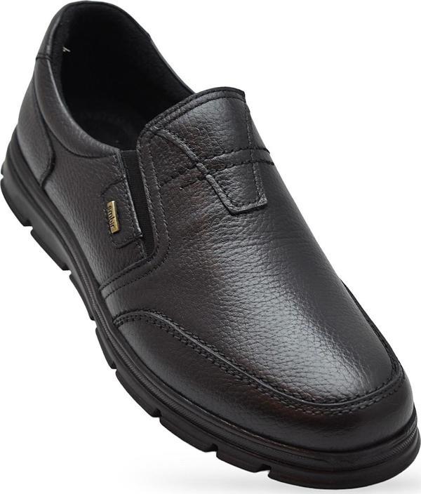 TAB1645-S Kışlık Tam Ortopedik Taban %100 Hakiki Deri Bağcıksız Erkek Ayakkabı Kauçuk Kaymaz Taban - Image 1