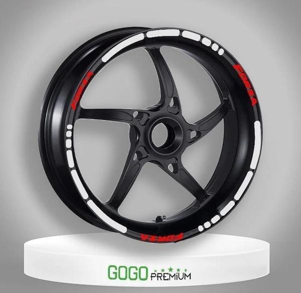 Motospartan Jant Şeridi Beyaz-kırmızı No:1 Honda Forza 250 - Image 1
