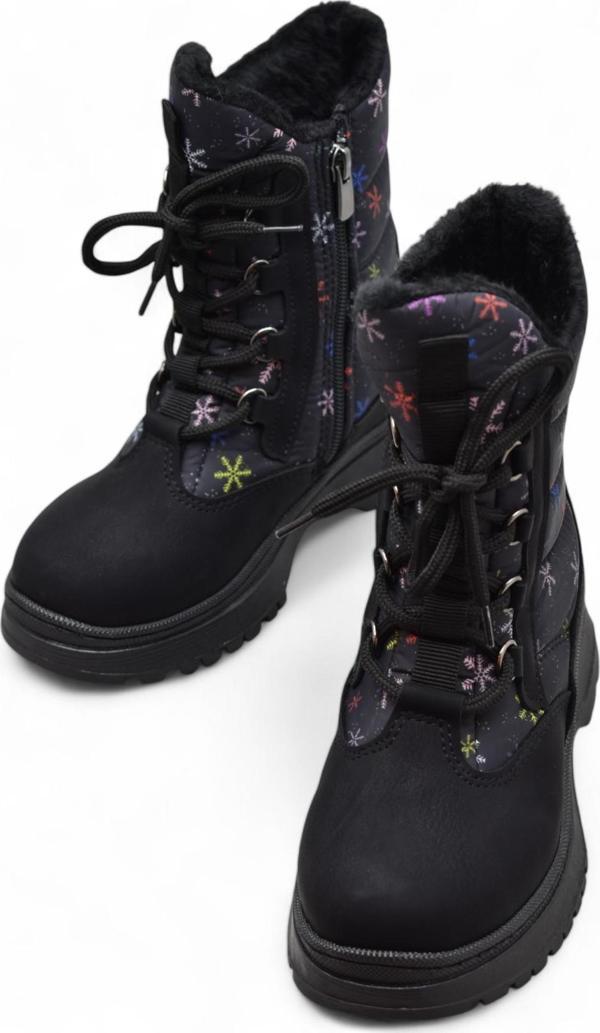 323 Ortopedik Fermuarlı Kız Çocuk Bot Ayakkabı İçi Yünlü  Çocuk Kar Botu - Image 1