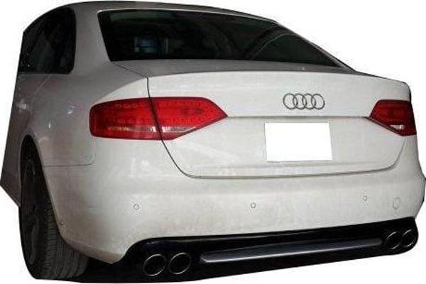 Audi A4 Uyumlu B8 2008 - 2012 S4 Arka Tampon Eki - Difüzör ( Plastik) - Image 1
