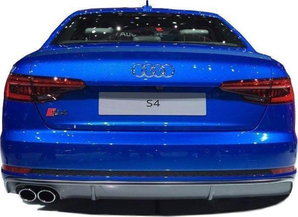 Audi A4 Uyumlu B9 2016 Sonrası S4 Soldan Çift Çıkış Arka Tampon Eki - Difüzör (Plastik) - Image 1