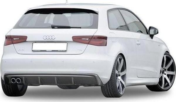 Audi A3 Uyumlu 8V 2012 - 2016 Custom Arka Tampon Eki - Difüzör (Plastik) - Image 1