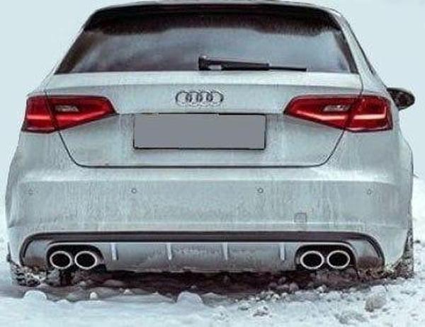 Audi A3 Uyumlu 8V Hatchback 2012 - 2016 S3 Arka Tampon Eki - Difüzör (Plastik) - Image 1