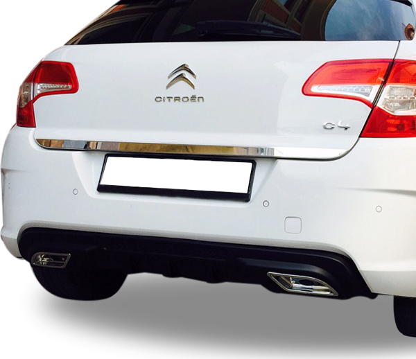 Citroen C4 Uyumlu Egzoz Görünümlü Universal Arka Tampon Eki - Difüzör (Plastik) - Image 1