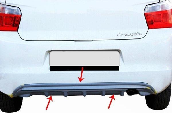 Citroen C-Elysee Uyumlu Arka Orta Tampon Fiber (Difüzör) 2012 Ve Sonrası - Image 1