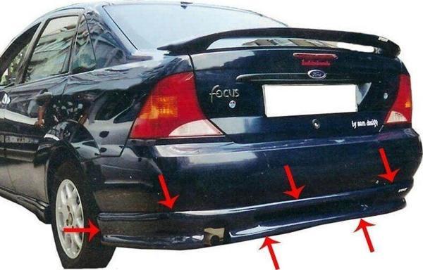Ford Focus Uyumlu 1 Sedan Arka Tampon Altı Fiber 1998-2005 - Image 1