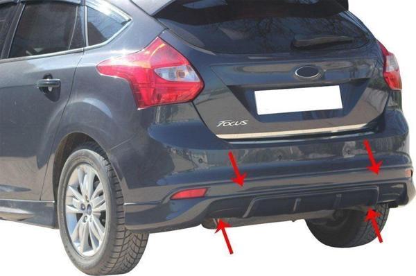 Ford Focus Uyumlu 3 Hatchback Arka Tampon Altı Fiber 2011-2014 - Image 1